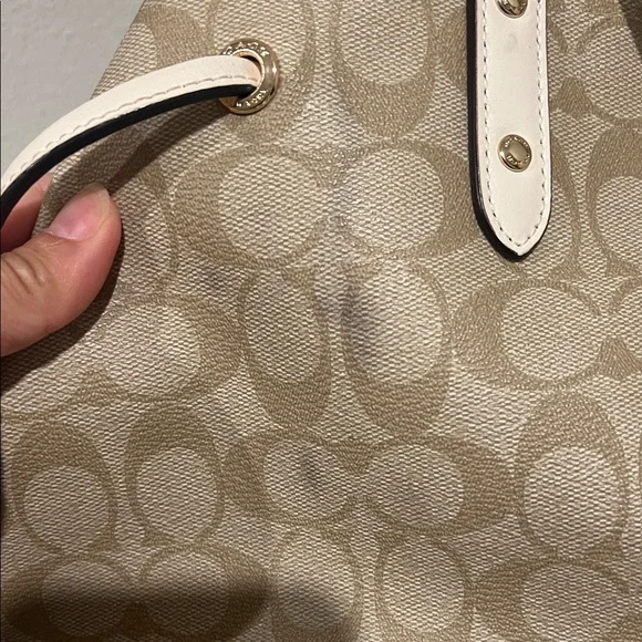 Coach Beige Signature Tote - Picture 5 of 11